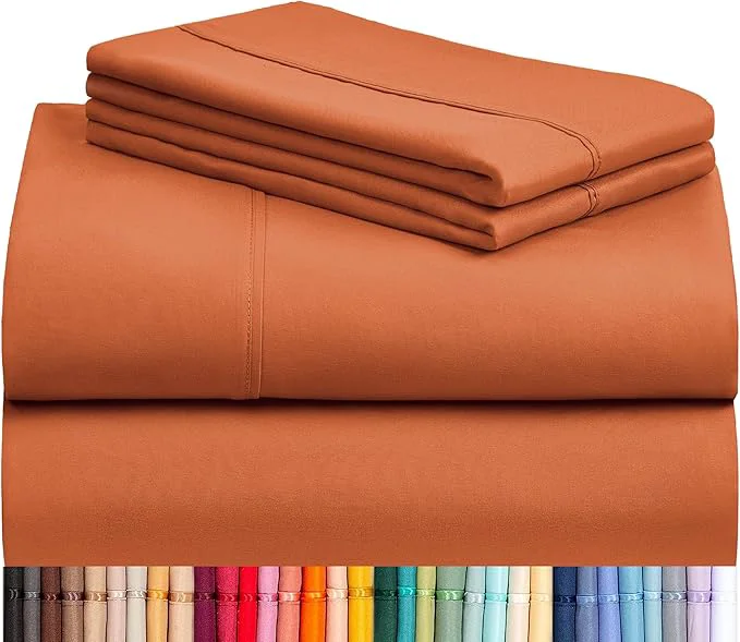 Stylish LuxClub 4 PC Full Size Sheet Set Deep Pockets 18 Wrinkle Cooling Sheets Flexible