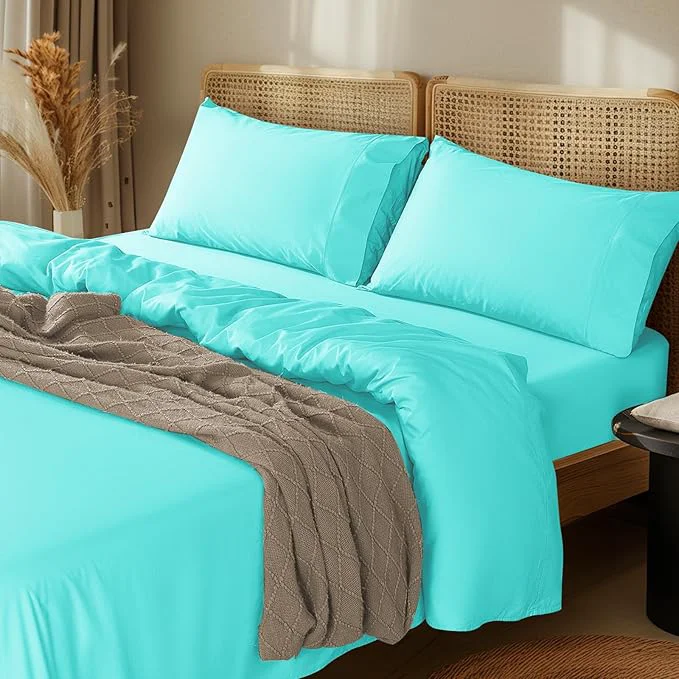 Crafted LBRO2M 1000 Thread Count Egyptian Cotton Sheets Set Twin 3 Piece Sets Bed Lightweight