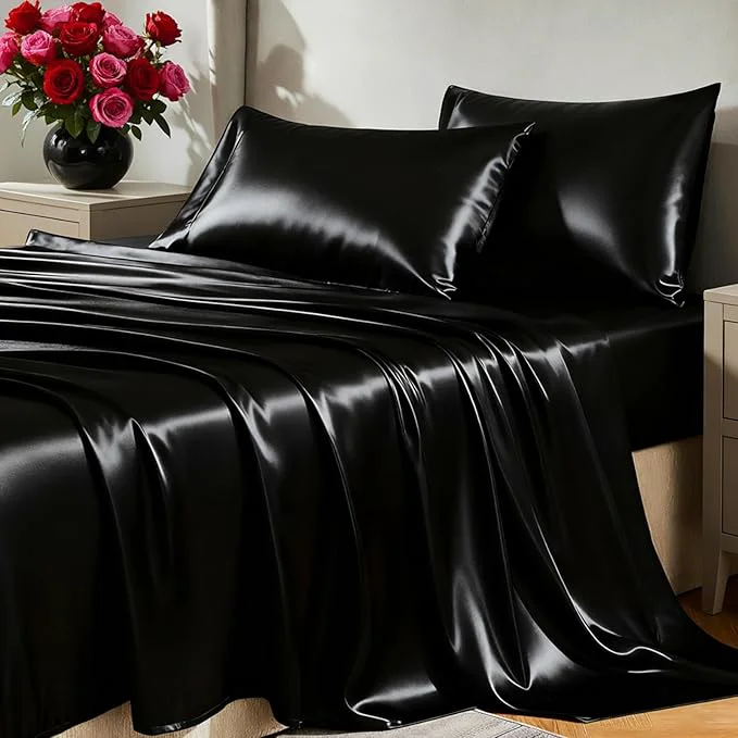 Unique CozyLux Satin Sheets Twin Sheet Set Secure