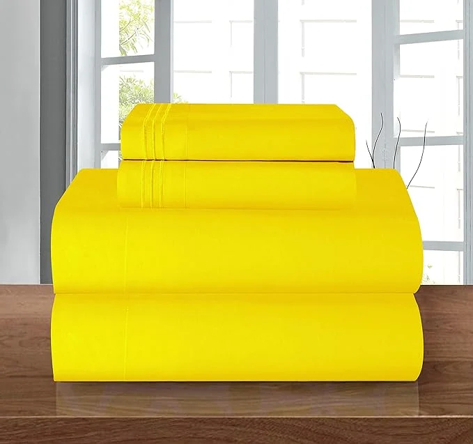 Durable Elegant Comfort Luxury 1500 Premium Hotel Quality Microfiber 4-Piece Sheet Set Lightweight