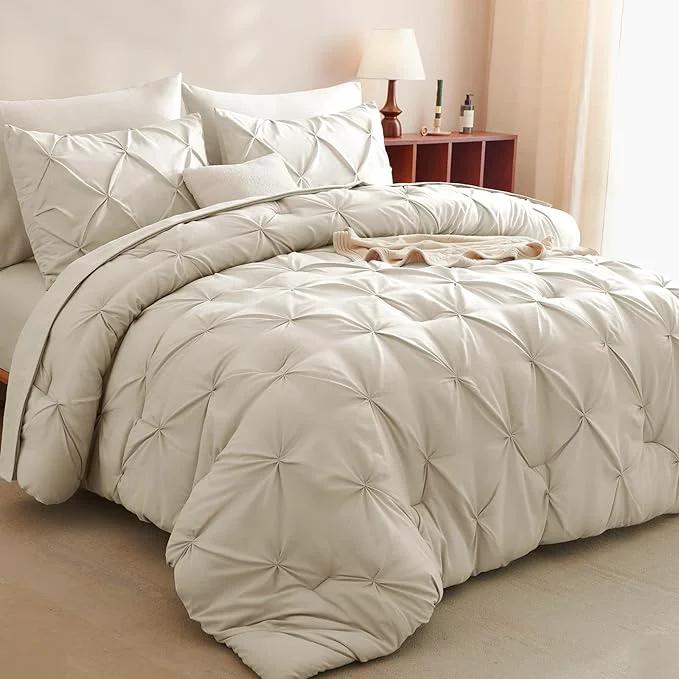 Environmentally Friendly CozyLux California King Comforter Set Oatmeal Selected