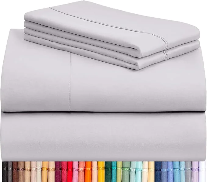 Selected LuxClub 4 PC Sheet Set Bed Sheets Deep Pockets 18 Eco Friendly Wrinkle Responsible