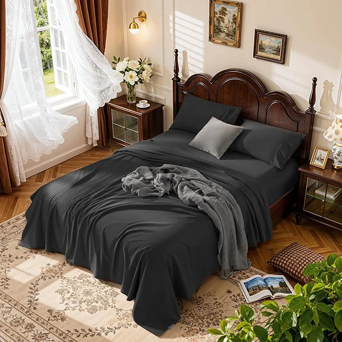 Unique LBRO2M Cotton Sheets Set Deep Pocket 19 1000 Thread Count Full Size 4 Pure