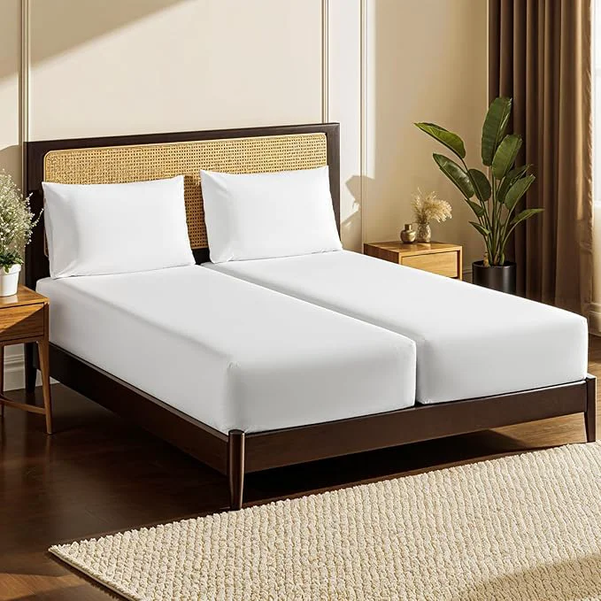 Reusable LBRO2M Split King Sheet Sets for Adjustable Bed 1000 Thread Count Egyptian Enhanced