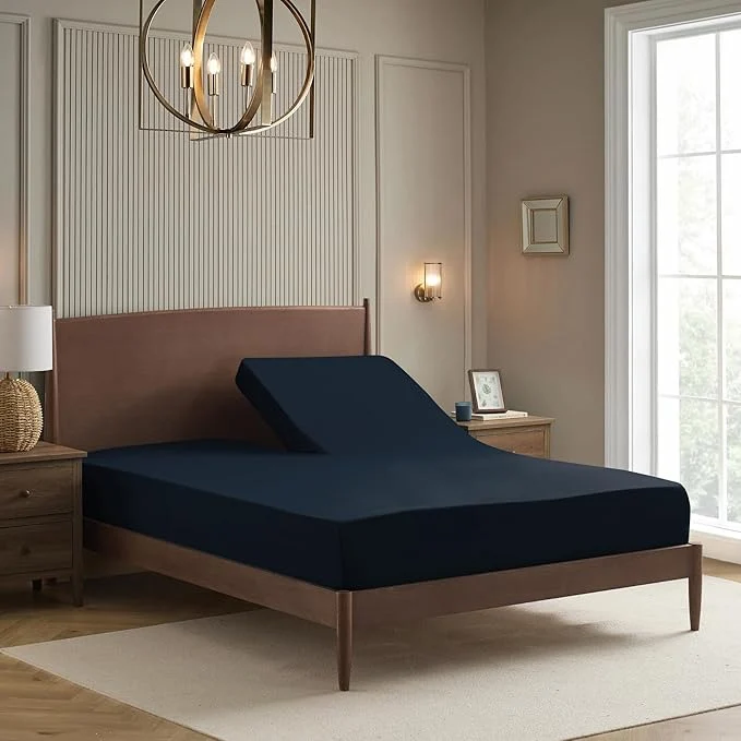 Smart Split Head King Sheets Set for Adjustable Beds 4 Piece Flex Top Bed Sheets – Environmentally Friendly