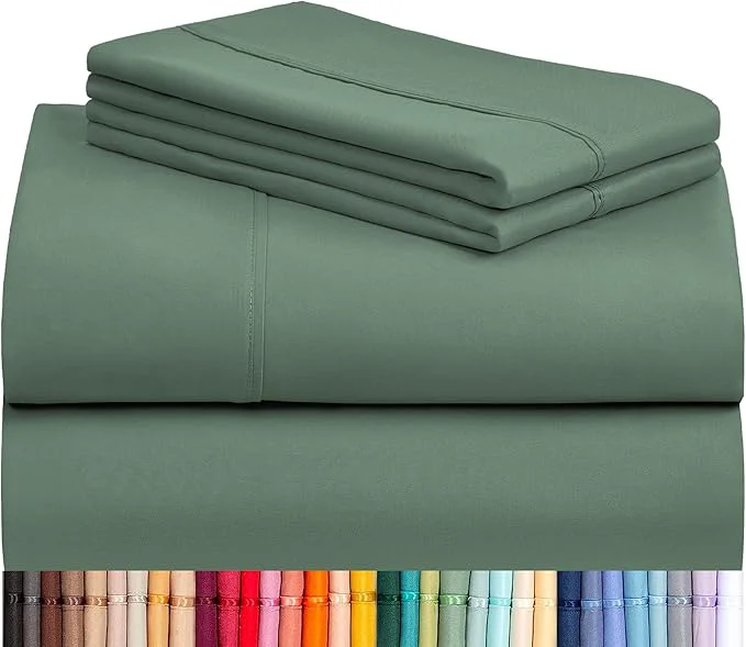 Consistent LuxClub 4 PC California King Sheet Set Breathable Luxury Bed Sheets Deep Elite