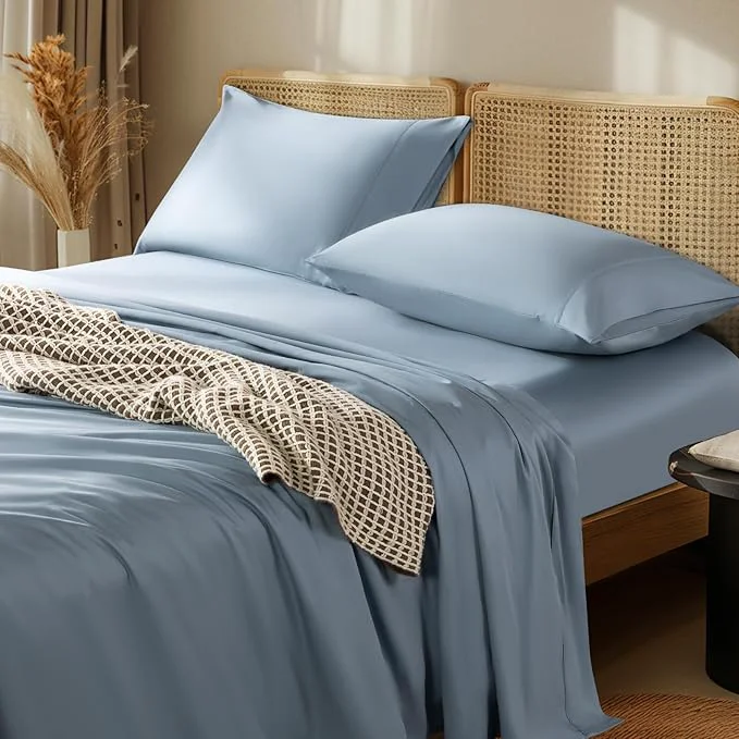 Certified LBRO2M 1000 Thread Count Egyptian Cotton Sheets Set Twin 3 Piece Sets Bed High-Performance