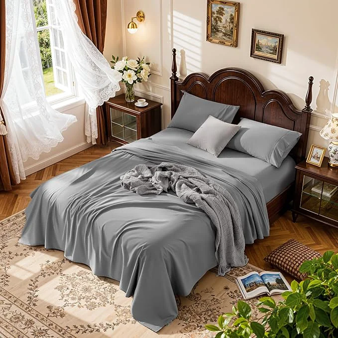 Casual LBRO2M 1000 Thread Count Cotton Sheets Set California King Size Bed Sheet Powerful