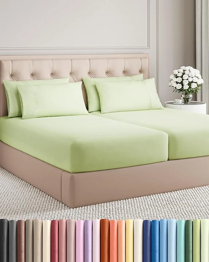 Quality Split King 7 Piece Sheet Set Modern