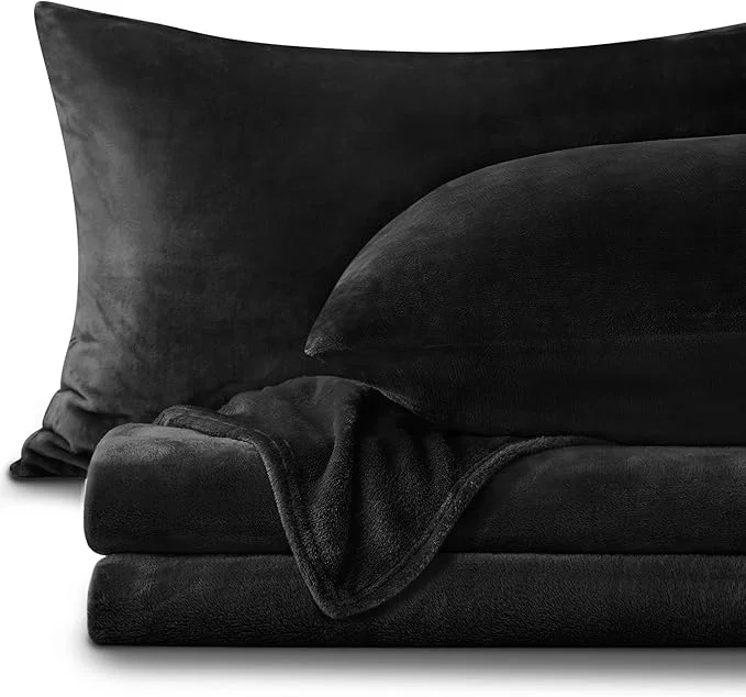 Breathable BEDELITE Flannel Sheets King Size Black Excellent