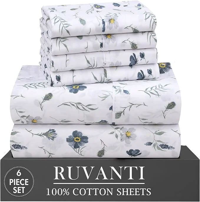 Advanced RUVANTI 6 Pcs Cotton Sheets Expertly Made
