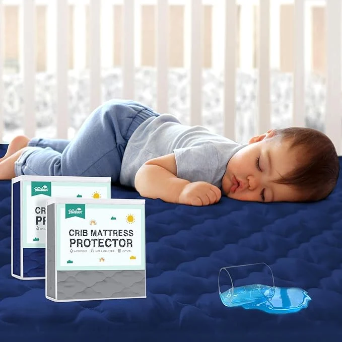 Functional 2 Pack Crib Mattress Protector Sheets Fitted Waterproof Crib Mattress Pad Cover High-End
