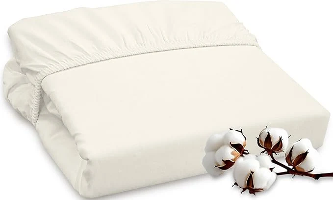 Sustainable ROYALE LINENS 300 Thread Count Long Staple Combed Cotton Fitted Sheet Refined