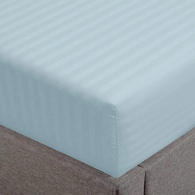Proven Feather Stitch 1 Piece Fitted Sheet King Size Cotton Damask Sateen Weave Prestigious