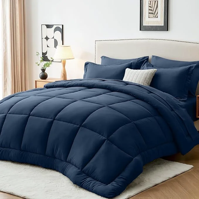 Smart Sasttie King Size Comforter Set 7 Pieces Bed in a Bag King Complete Bedding Carefully Designed