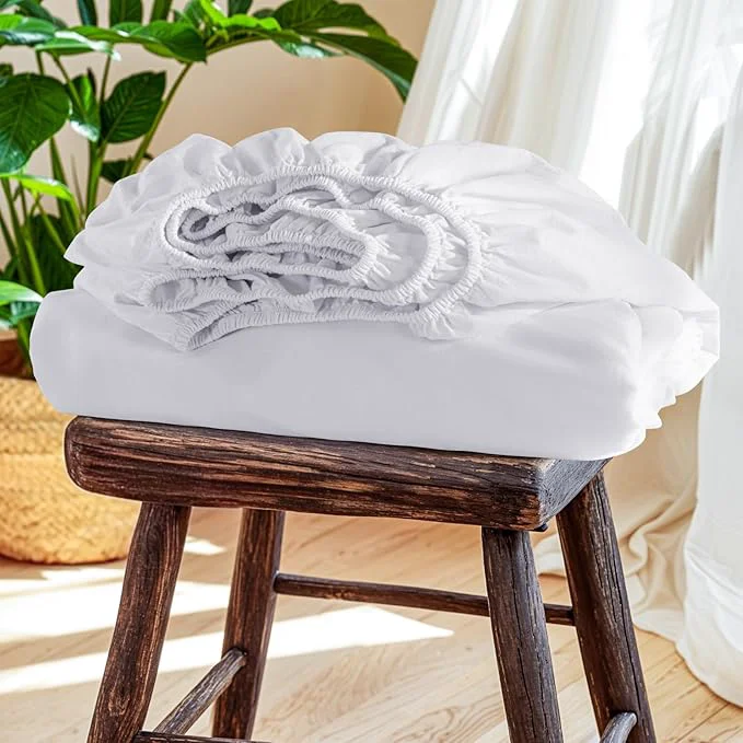 Trendy SONORO KATE French Linen Fitted Sheet Enhanced