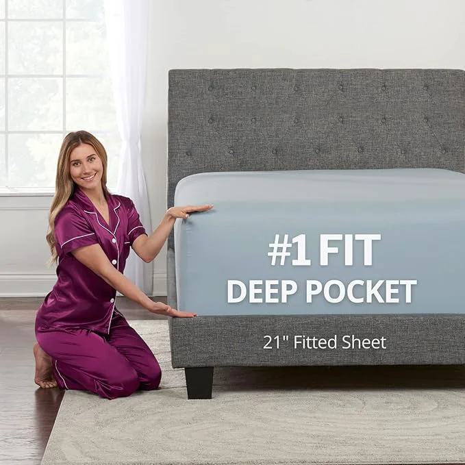 Exceptional Twin XL Deep Pocket Fitted Sheet – 17 Expertly Made