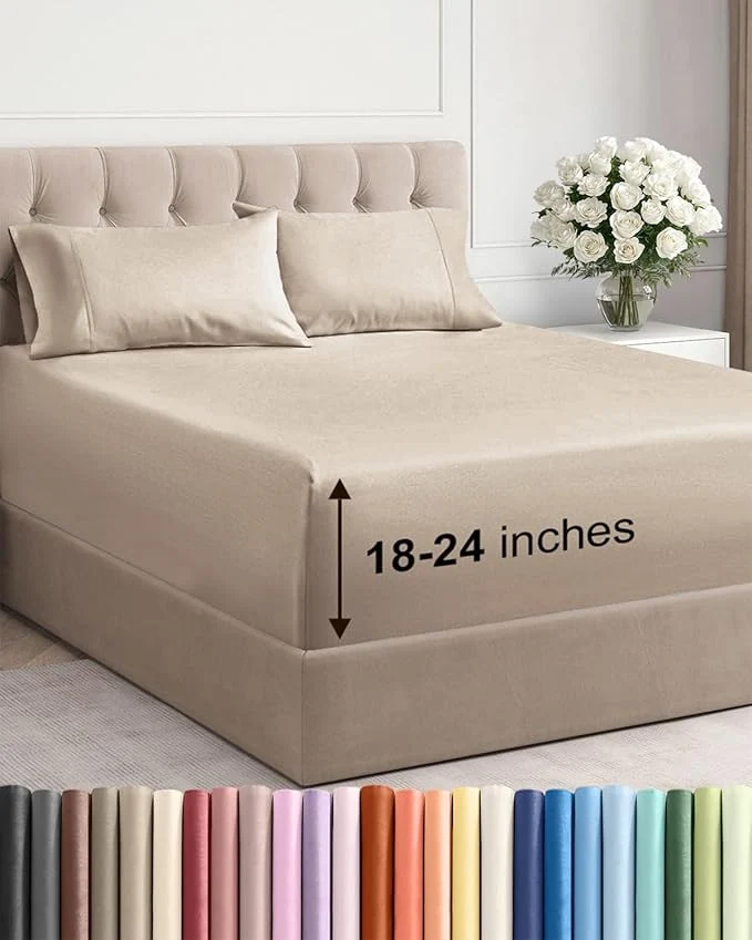Recyclable Extra Deep Cal King Sheet Set Refined