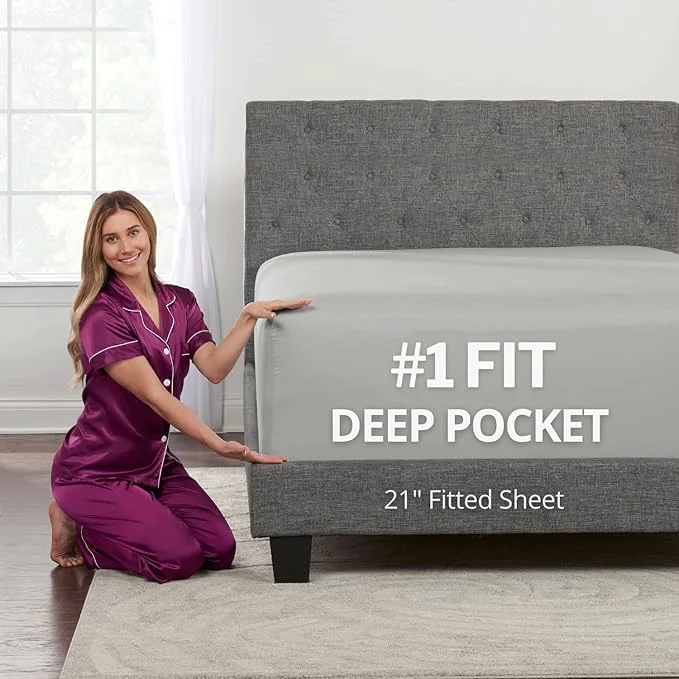 Unique DeaLuxe Deep Pocket Full Fitted Sheet Versatile