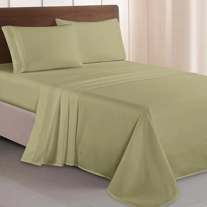 Convenient Elegant Comfort Luxurious 1500 Premium Hotel Quality Microfiber Three Line Green