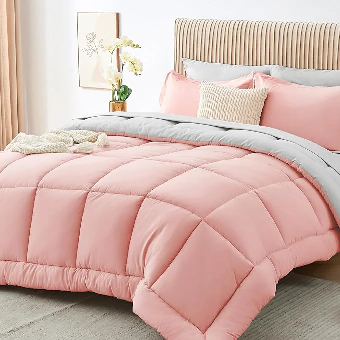 Stylish Sasttie King Size Comforter Set 7 Pieces Reversible Bed in a Bag King Trendy