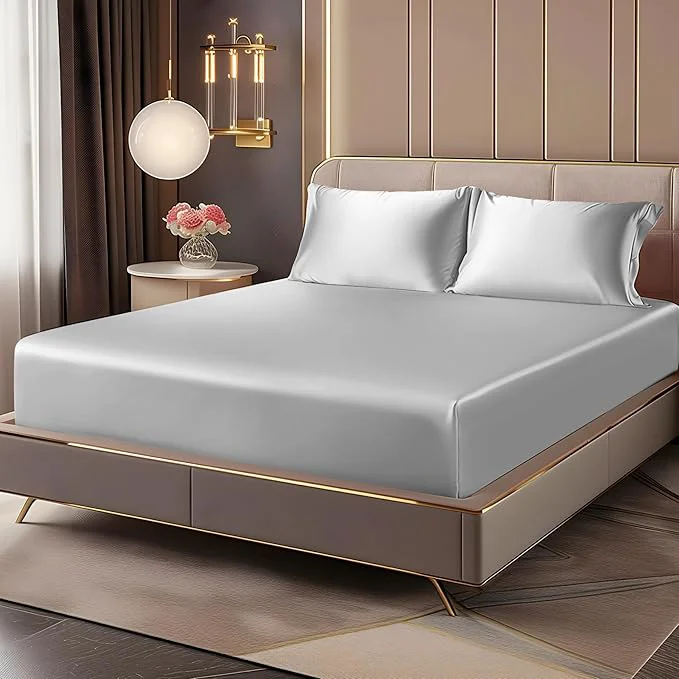 Responsible BEDELITE Satin Fitted Sheet and Pillowcase Set Luxury Soft Similar to Silk Green