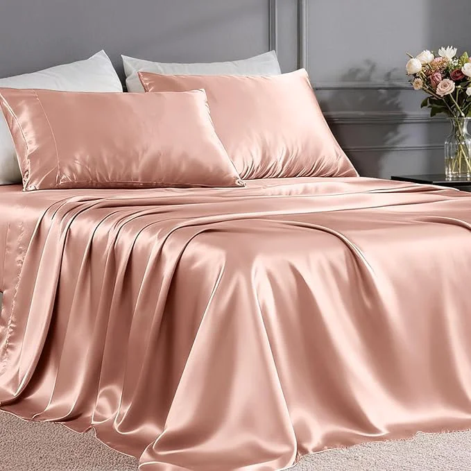 Quality FreshCulture Satin Sheets Twin Size Bed Set Efficient