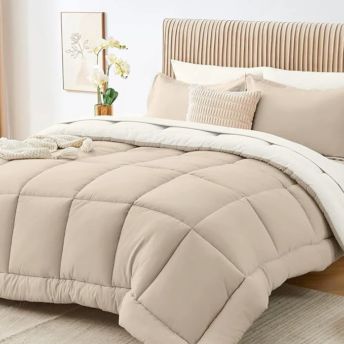 High-End Sasttie King Size Comforter Set 7 Pieces Reversible Bed in a Bag King Smart