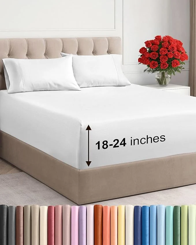 First-Class Extra Deep Queen Sheet Set Lightweight