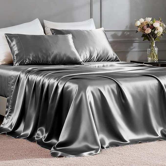 World-Class FreshCulture Satin Sheets Twin XL Bed Set Next-Generation