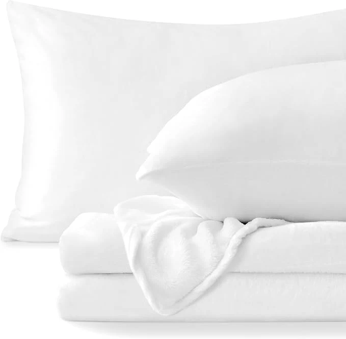 User-Friendly BEDELITE Flannel Sheets Full Size Bright White High-Performance
