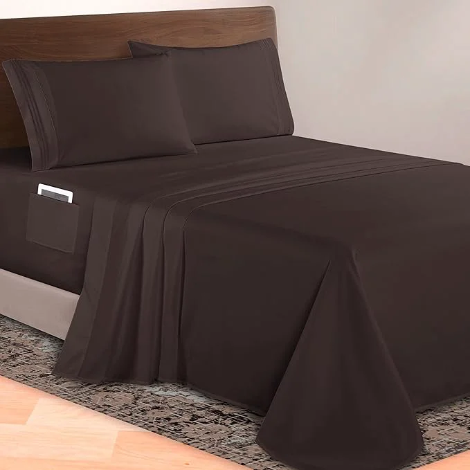 Sustainable Elegant Comfort Luxurious 1500 Premium Hotel Quality Microfiber 4-Piece Sheet Sophisticated