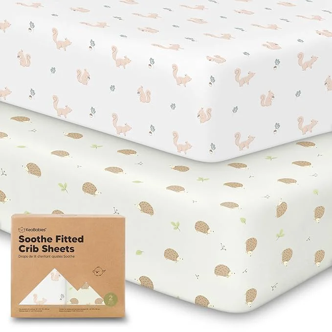 Breathable KeaBabies 2-Pack Organic Crib Sheets Traditional