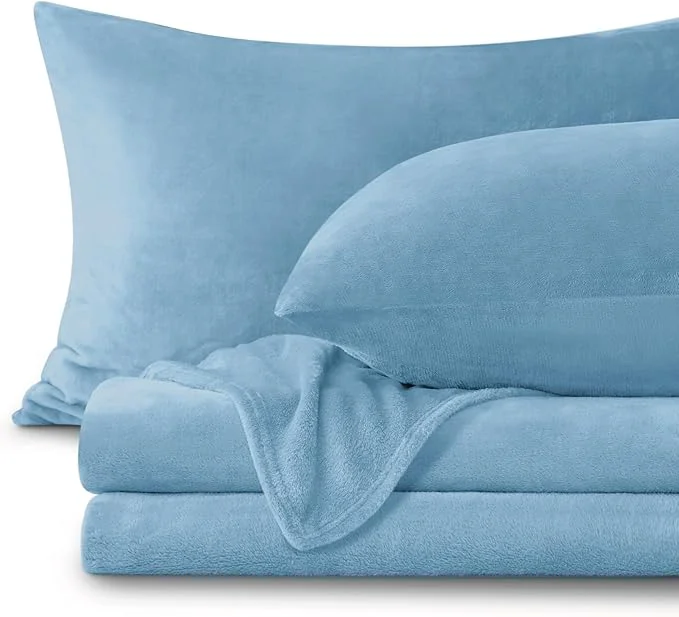 Refined BEDELITE Flannel Sheets Full Size Blue Top-Quality