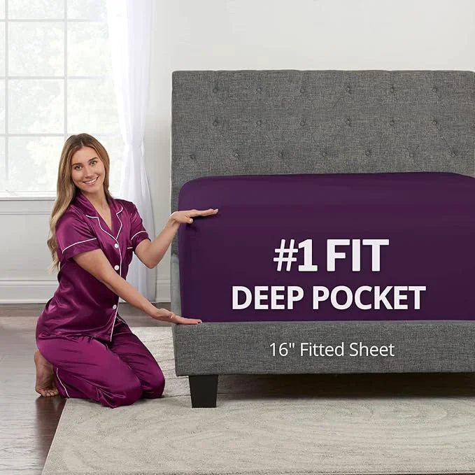Clean DeaLuxe Kids Twin Deep Pocket Fitted Sheet High-Performance