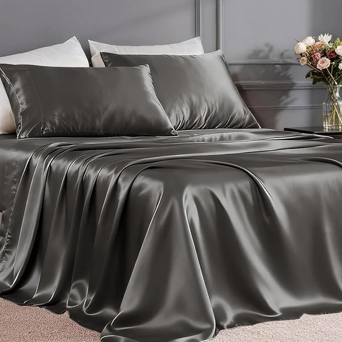 Classic FreshCulture Satin Sheets Twin XL Bed Set Responsible