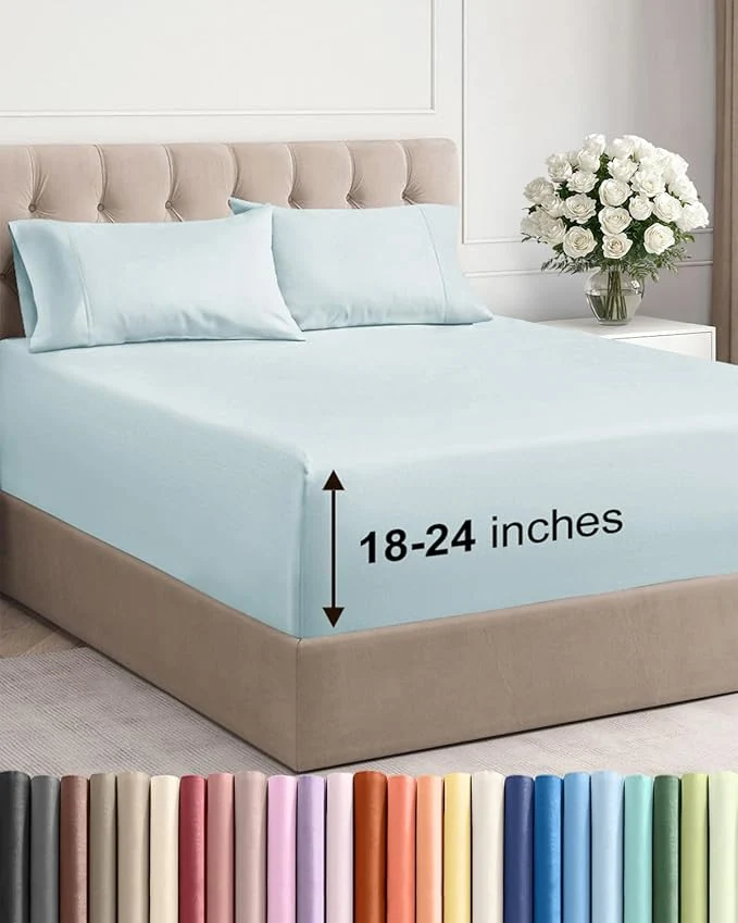 Convenient Extra Deep Cal King Sheet Set Premium