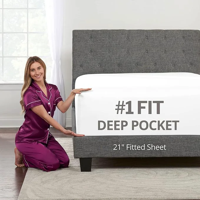 Traditional Twin Deep Pocket Fitted Sheet – Deep Pocket Twin Fitted Sheet – Microfiber Twin Proven
