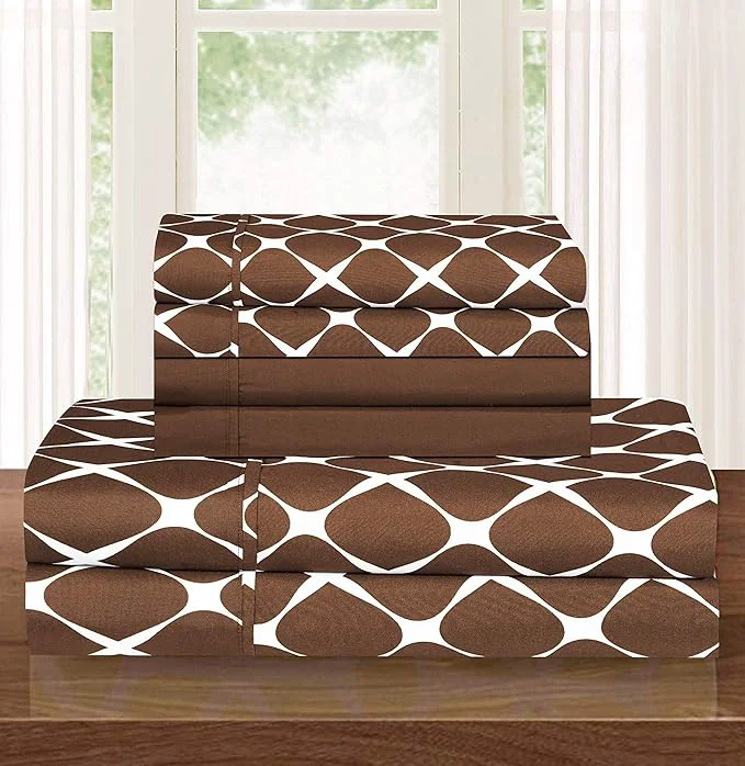 Sophisticated Elegant Comfort Luxury Softest and Coziest 6-Piece Bed Sheet Set Wrinkle High-Grade