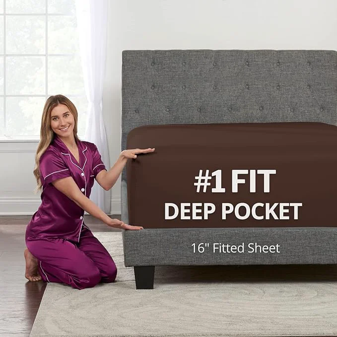 Soft Full Fitted Sheet – Deep Pocket Full Size Fitted Sheets Only 16 Fitted Top-Quality