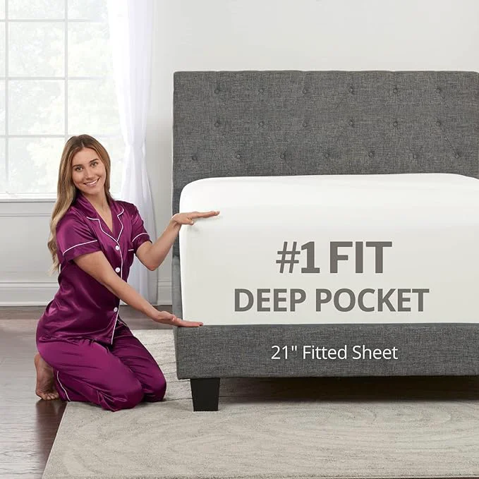 User-Friendly Deep Fitted Sheets King – King Size Fitted Sheet Only Deep Pocket – 21 King Elite