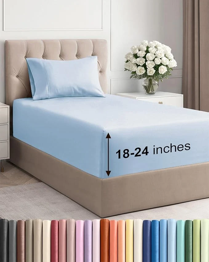 Safe Extra Deep Twin Sheet Set Optimized