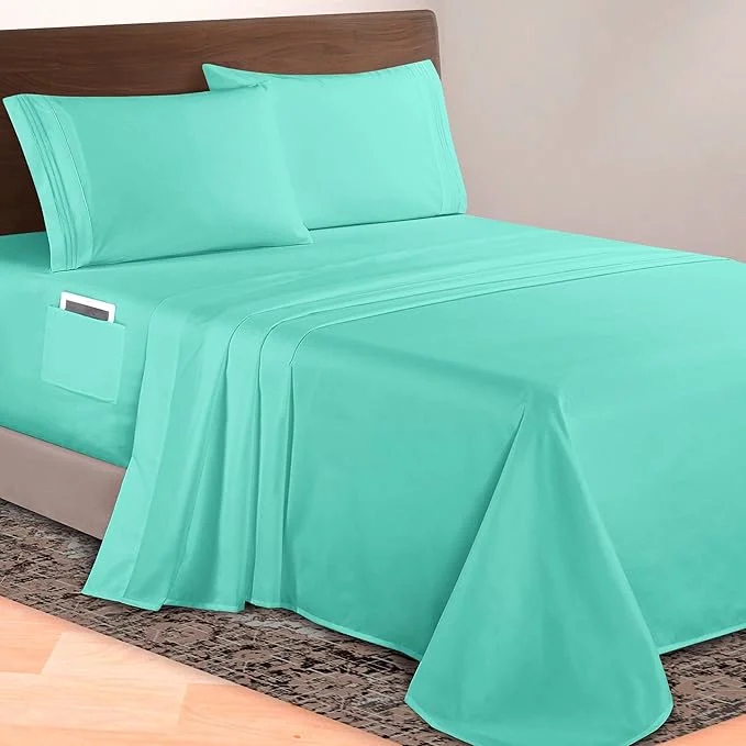 Casual Elegant Comfort Luxurious 1500 Premium Hotel Quality Microfiber 4-Piece Sheet Convenient