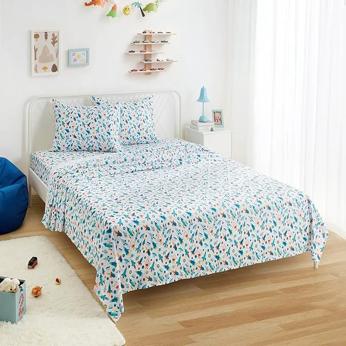 Amazon Basics Kid’s Soft Easy-Wash Microfiber 4-Piece Sheet Set Genuine