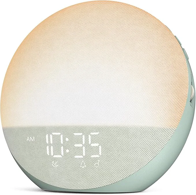 Lightweight Sunrise Alarm Clock White Noise Machine Natural Wake Up Light Sustainable
