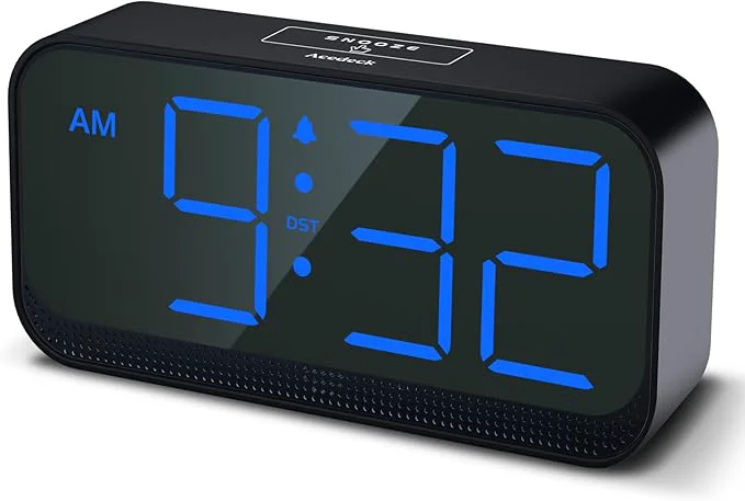 High-End Acedeck Battery Operated Digital Clock Cordless Small Alarm Clock Stylish