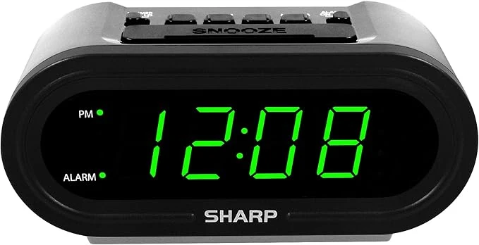Expertly Made Sharp AccuSet Automatic Smart Alarm Clock – Self-Setting Digital Clock Modern