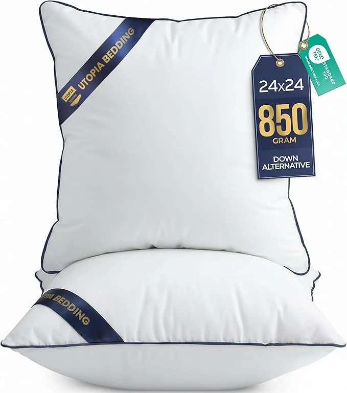 Premium Utopia Bedding Throw Pillow Inserts 24 x 24 Inches Decorative Indoor Pillows Easy-to-Use