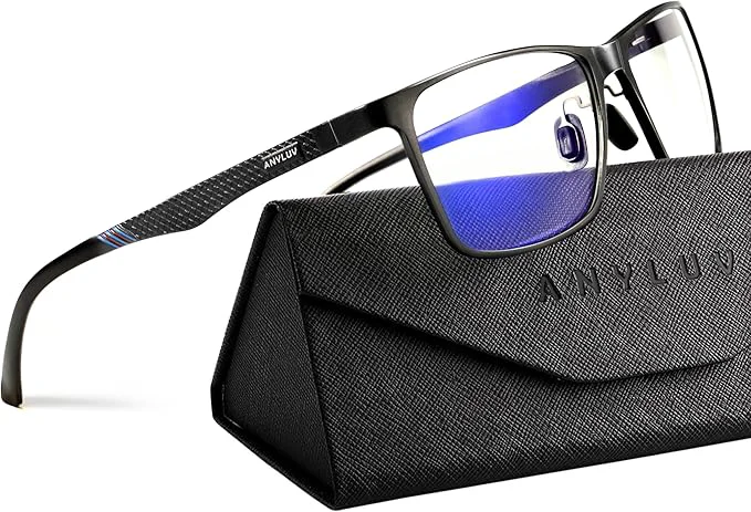 Artisan ANYLUV Blue Light Glasses Men Relieve Eyestrain and Eye Protection Al-Mg Trendy