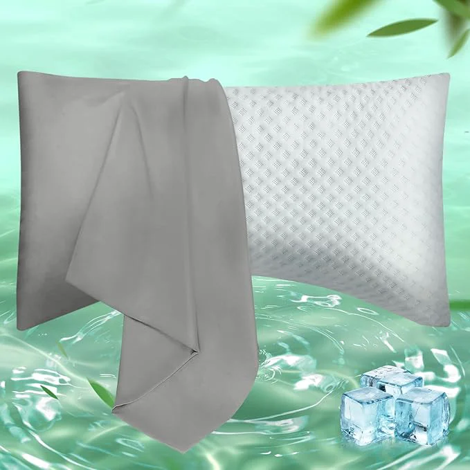Specialty Curved Pillow Case King Size Side Sleeper Pillow Cases Cover Cooling Rayon Efficient